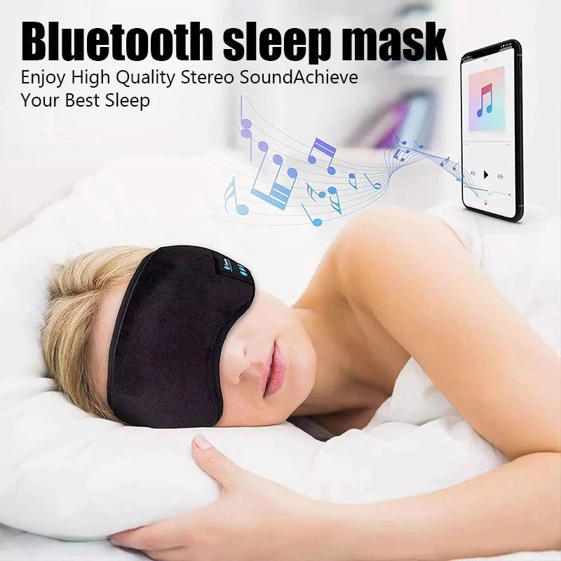 Bluetooth Music Sleeping Eye Mask Headphones Smart Wireless Music Yoga Headband Earphones Soft Elastic Headset for Travel Sleep