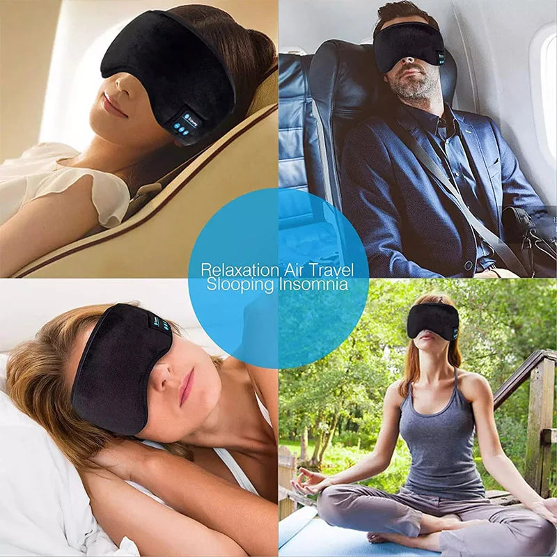 Bluetooth Music Sleeping Eye Mask Headphones Smart Wireless Music Yoga Headband Earphones Soft Elastic Headset for Travel Sleep