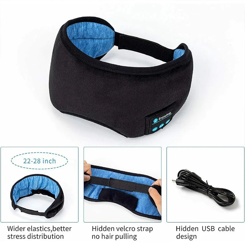 Bluetooth Music Sleeping Eye Mask Headphones Smart Wireless Music Yoga Headband Earphones Soft Elastic Headset for Travel Sleep